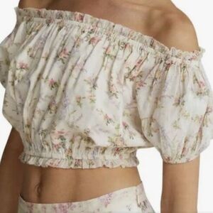 Polo Ralph Lauren Floral Off The Shoulder Crop Top